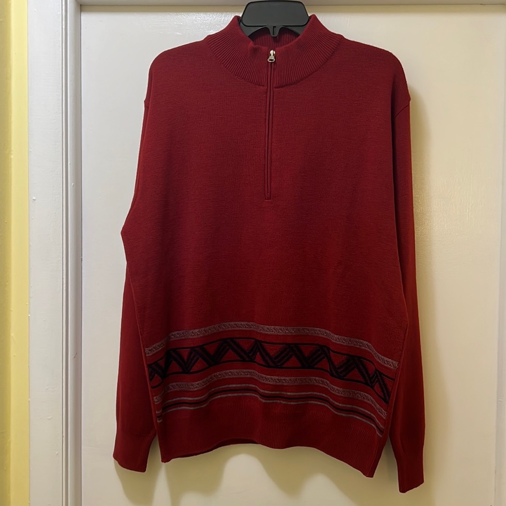 Life Line 1/2 Zip Pullover Knit Sweater Men's Size XL
